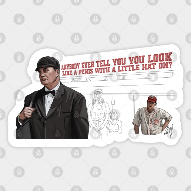 League of Their Own: a Penis with a Little Hat On Sticker by 51Deesigns